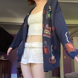 embroidered cardigan